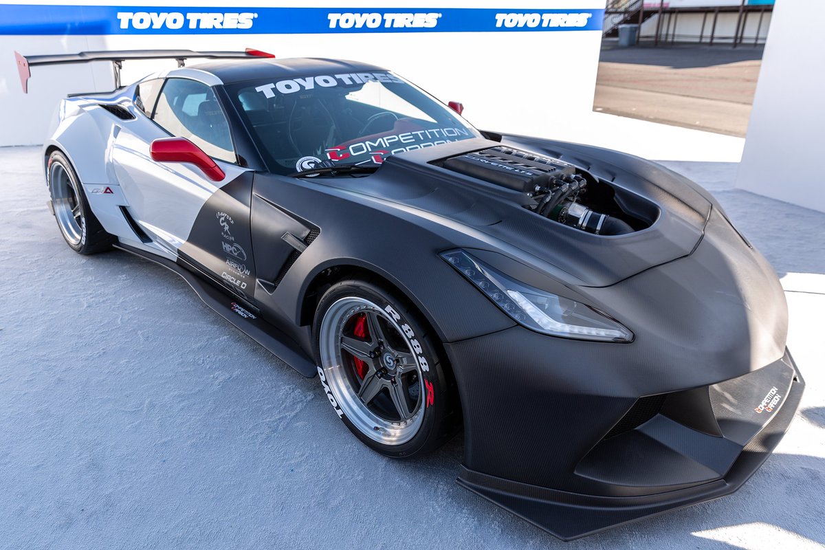mollymagazine's tweet photo. #CompetitionCarbon C7RR #widebody #Corvette rolling on #SignatureWheel Flagship 5's & R888R tires from #ToyoTreadpass at #SEMA. With all that $ #Chevrolet has laying around, why not bring on talent like this to release their cars this way?
#semashow #sema2019 #z06 #c7 #toyotires https://t.co/J12luKlbLZ