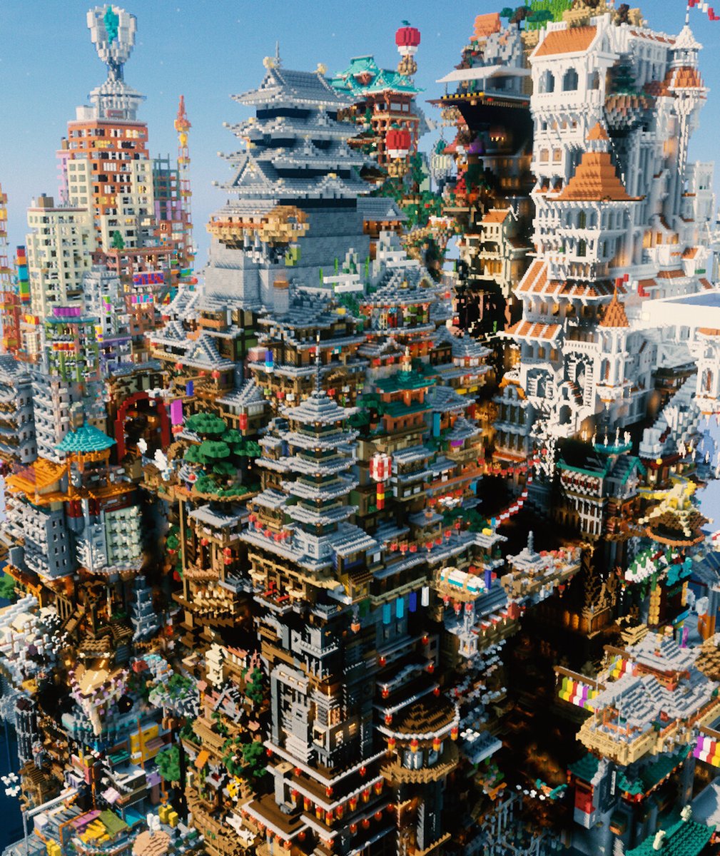 PlanetMinecraft's tweet image. Organized chaos? Actually, it's "Illegal Architecture", or  Ihou Kenchiku (違法建築) in Japanese.

Created by 145 people in a 72 HOUR event hosted by @mc_kenchiku_com.  Most roads are connected, so you can walk and explore the map! #Minecraft

🏯IHOU: bit.ly/2QYVYJZ
