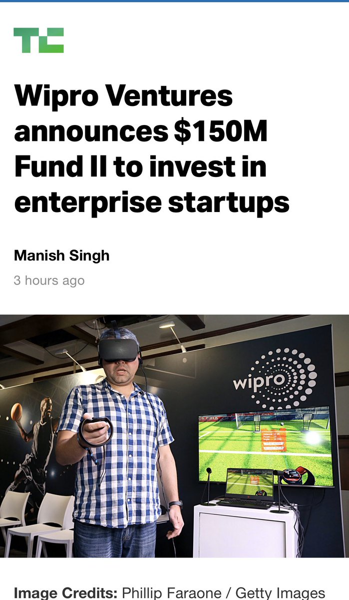 <a href="/Wipro/">Wipro</a> Ventures, has raised $150 million for its second fund as it looks to invest in more enterprise startups and venture capitalist funds. techcrunch-com.cdn.ampproject.org/c/s/techcrunch… <a href="/biplabadhya/">Biplab Adhya</a> <a href="/TechCrunch/">TechCrunch</a> <a href="/vccircle/">VCCircle</a>