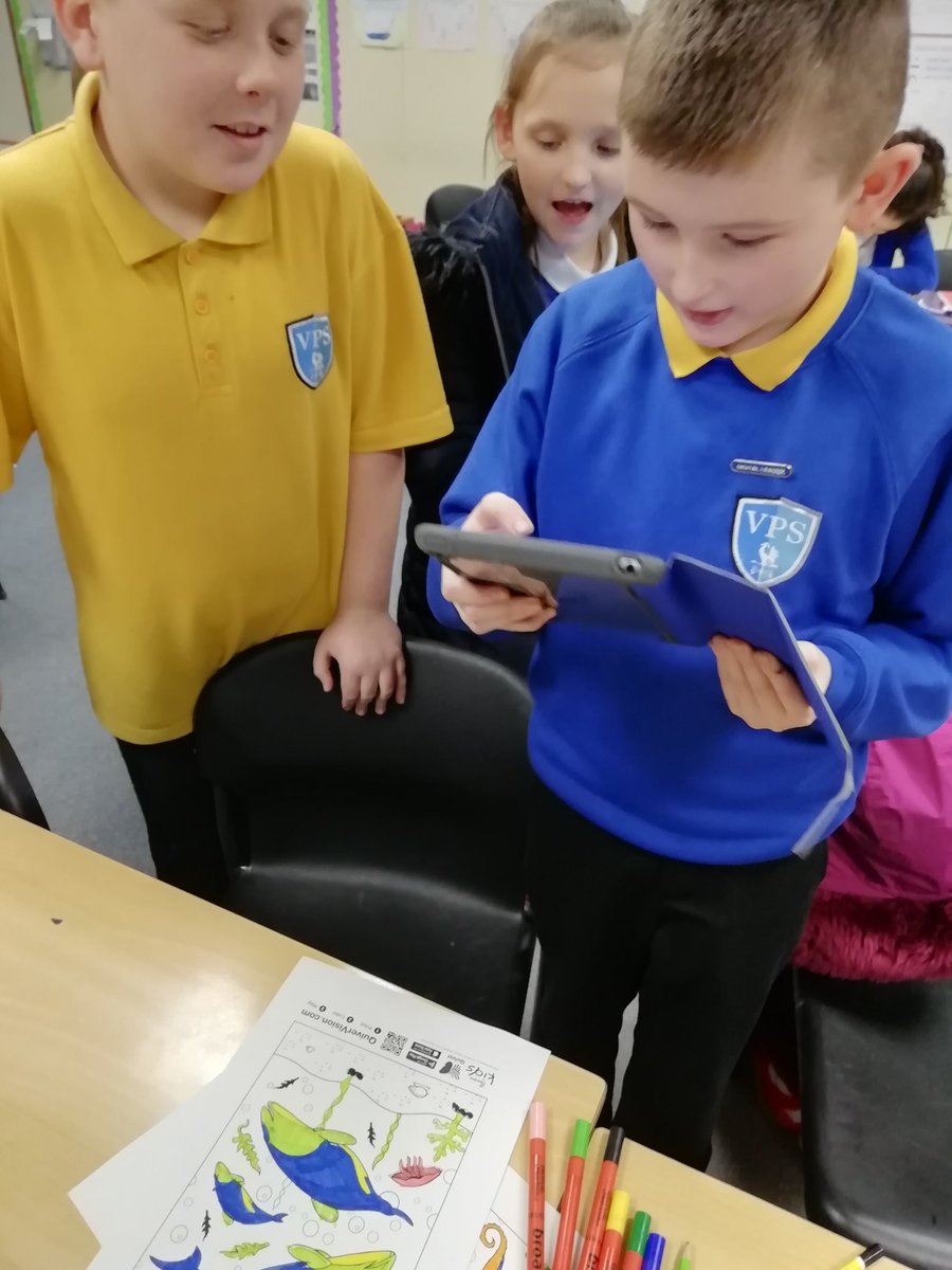 DigiLeadersVPS's tweet photo. Today the digital leaders have been using the @quivervision app. They said that it can help to develop imagination and artistic skills as well as being fun! This app is free to download #VPStech https://t.co/papICk9ILW