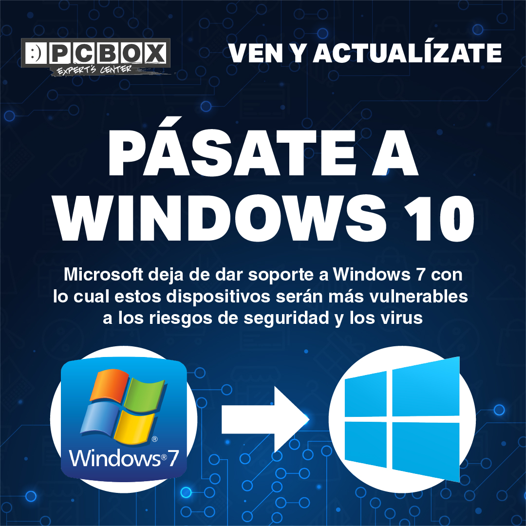 PcBoxAlcSereix's tweet photo. ¿Todavía tienes Windows 7 instalado en tu ordenador?
Pásate por tienda y te informamos de como actualizar tu equipo a Windows 10. https://t.co/P9y1RHBfSJ