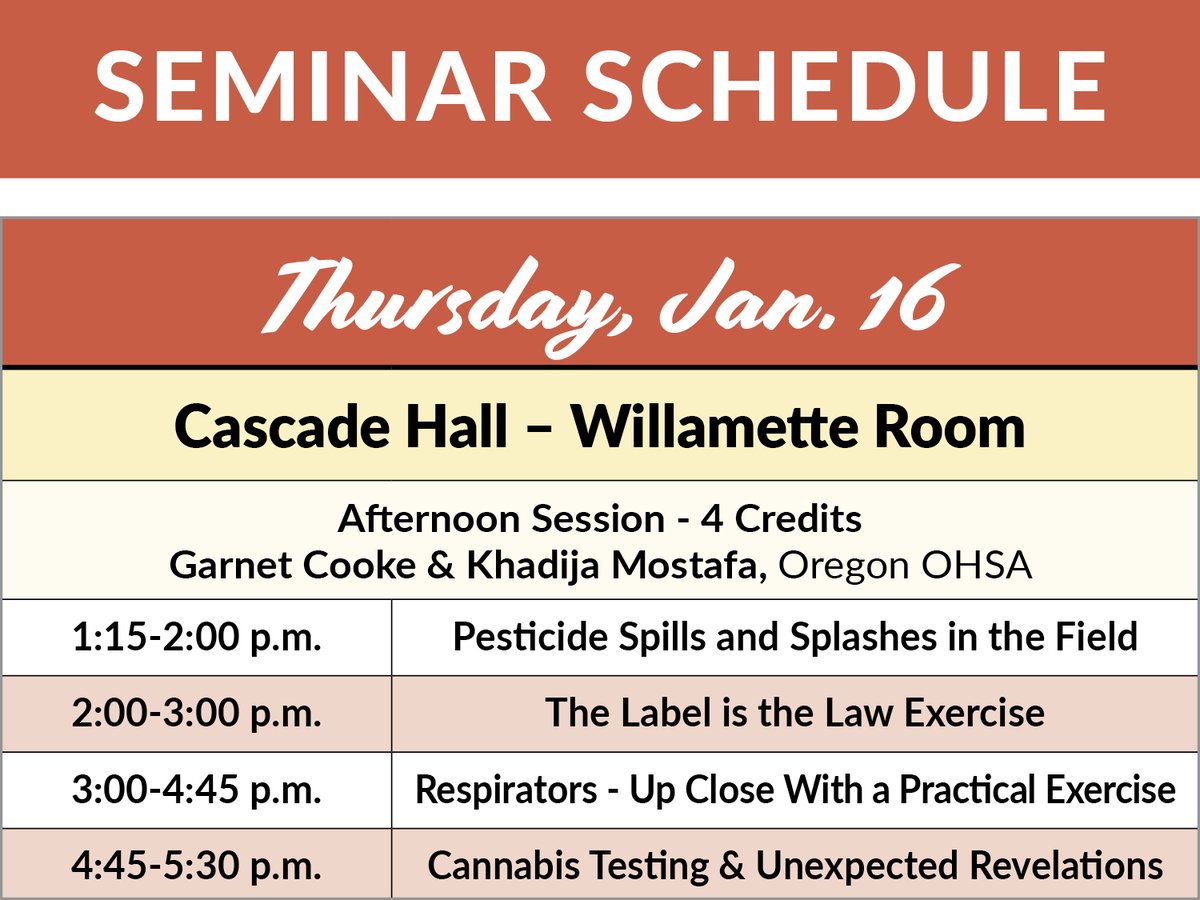 NorthwestAgShow's tweet photo. Today's seminars include managing water rights, interest rates impact on rural America and a repeat of the pesticide certification from yesterday. 
#NWAgShow #NorthwestAgShow #AgShow #CapitalPress https://t.co/5FBfZTu8Xi