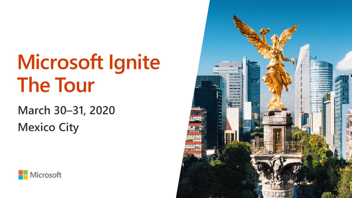 #MSIgniteTheTour is coming to Mexico City. Join us for free technical training, where you'll learn new ways to code and how to optimize for the #cloud. Register now: http://msft.it/6016Tkn0K