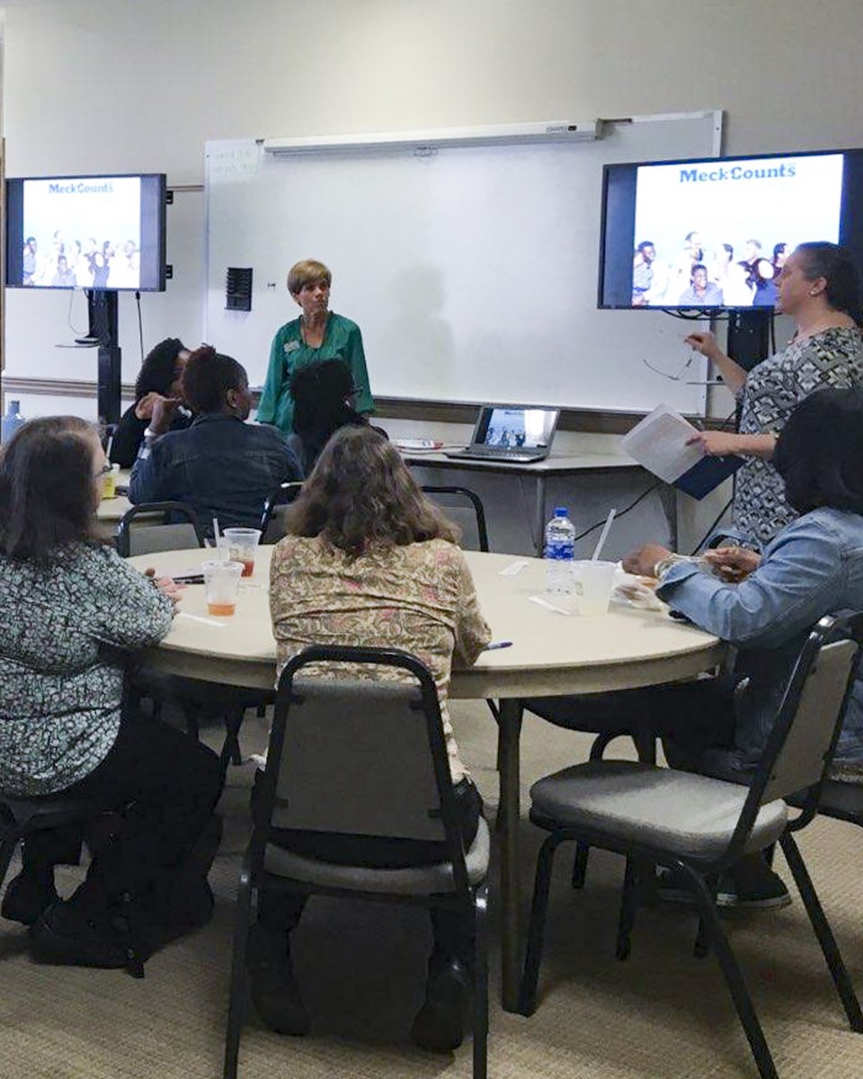 SmartStartMeck's tweet photo. Mecklenburg County home visitors participating in a Lunch and Learn with us yesterday discussing #MeckCounts2020 and the importance of an accurate census count and the impact on early childhood. https://t.co/gS9qlnLw4q