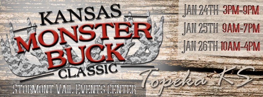 Celebrate the great sport of deer hunting at the Kansas Monster Buck Classic happening next weekend at #TheVail 
Meet and greet the pros, learn tips, tactics, while being exposed to the best outdoor products!