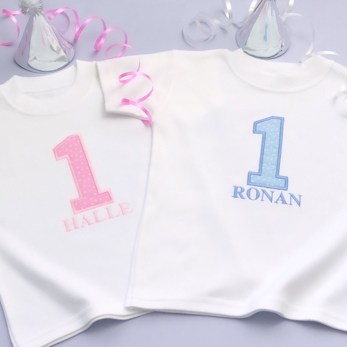EarlyYearsGifts's tweet photo. 🎈🎂BIRTHDAY TEES🎂🎈
Personalised embroidered birthday t-shirts are a must for any birthday 🥳🎉🎈 
Many thread colours and fabrics available to choose from...the perfect party outfit 💗💙
⭐️ FREE UK DELIVERY ⭐️
https://t.co/LV9iTYr1EP

#earlyyearsgifts #birthdaytshirt #birthday https://t.co/O7YS5FnCZF