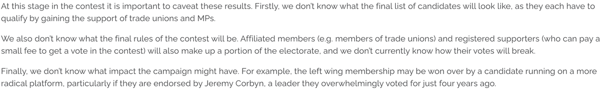 ConsForLeave's tweet photo. @jamesjohnson252 @YouGov they said over 2 weeks ago: 
"We don't know the rules yet, or who the candidates are, or the effect of the campaign and also the left wing membership may be won over by a candidate running on a more radical platform" - are *you* listening to YouGov? https://t.co/yTRqbYdZk1
