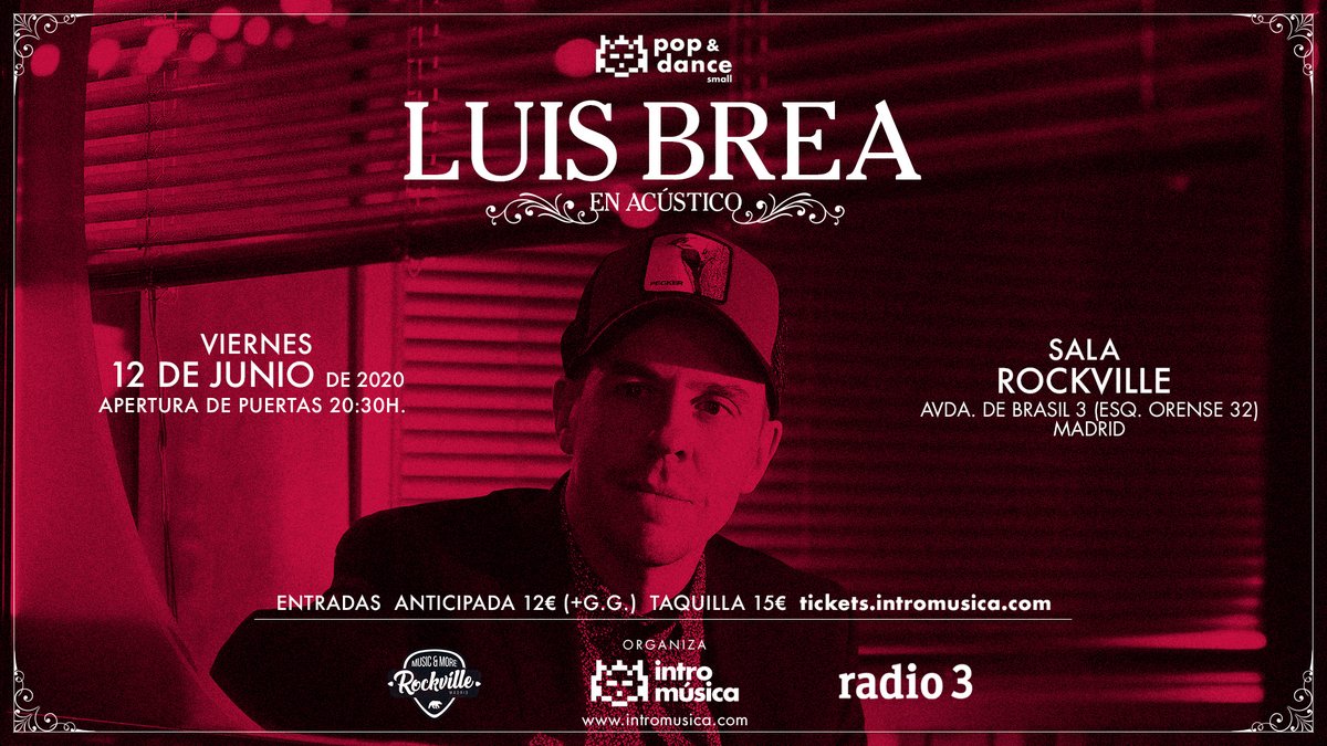 intromusica_pro's tweet photo. ¡Nueva fecha en #PopAndDanceSmall!
El viernes 12 de junio @LuisBreaBpunk os espera en la sala #Rockville de Madrid
🎫: https://t.co/MrCmhm2hYR https://t.co/MhCM4UGR6l