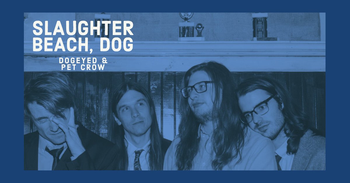 soupmanchester's tweet photo. SET TIMES FOR TONIGHT 

7:40  @petcrowband
8:30 @DOGEYED666
9:20 Slaughter Beach Dog 

Very limited advance tickets available on the door from 7.30PM // £15 https://t.co/EI23ha598T
