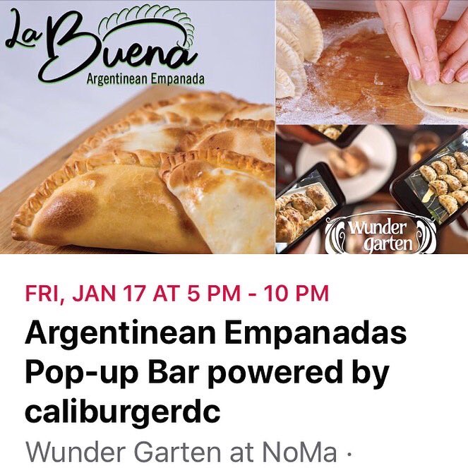 Hernan Gigena ART (@hernangigenaart) on Twitter photo GOOD THINGS COME IN THREES! This weekend <a href="/wundergartendc/">Wunder Garten</a> JOIN US to enjoy the authentic Argentinean Empanadas powered by <a href="/caliburgerdc/">CaliBurger DC</a> Delicious, hand-made and freshly baked on site. Fri, Jan 17, 5-10 pm.-Sat, Jan 18, 1-10 pm. Wundegarten DC, 1101 First street, NE, Washington DC GOOD THINGS COME IN THREES! This weekend <a href="/wundergartendc/">Wunder Garten</a> JOIN US to enjoy the authentic Argentinean Empanadas powered by <a href="/caliburgerdc/">CaliBurger DC</a> Delicious, hand-made and freshly baked on site. Fri, Jan 17, 5-10 pm.-Sat, Jan 18, 1-10 pm. Wundegarten DC, 1101 First street, NE, Washington DC