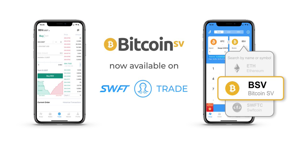 SwftCoin's tweet photo. $BSV now available for instant swaps &amp; payments!
🐉
#BSV is also available on #SWFTOctopusTrade, the exchange of exchanges that lets you trade on dozens of exchanges at the same time!

Check it out now!
🍏https://t.co/KeKe5xy2YH
🤖https://t.co/DZHMNaLmQA
🌐https://t.co/qv7yOE4mLm https://t.co/DaAeVnREfl