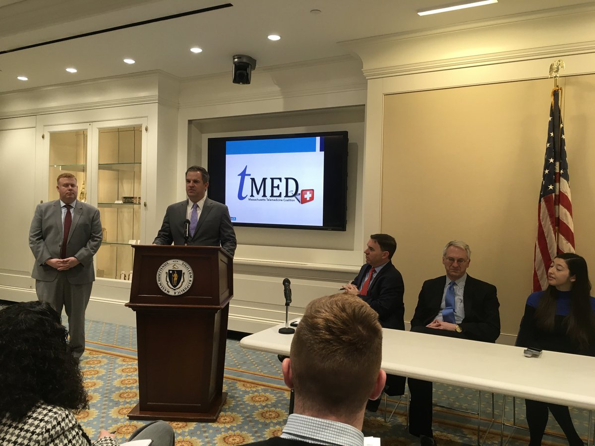 cherot's tweet image. Massachusetts State House - presentation on telemedicine. House Bill 991, Senate Bill 612