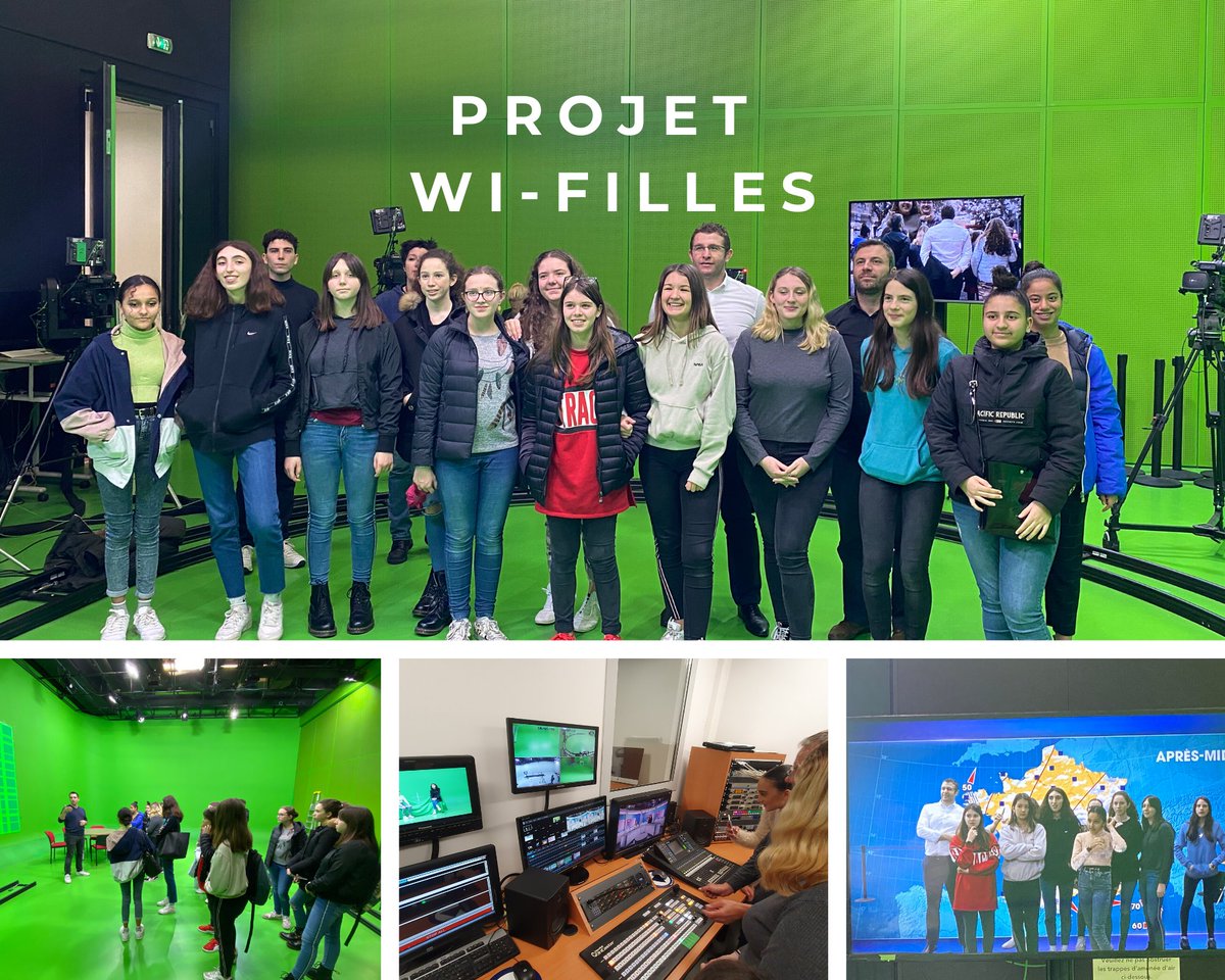 FORTIL_'s tweet photo. [RSE]
Le 15 janvier a eu lieu le premier atelier Wi-Filles dans les studios Telomédia de l’ Université de Toulon. 

Au programme, visite des studios, atelier météo, interview et initiation aux effets spéciaux. 

#teamfortil #fortil #wifilles #universitedetoulon #telomedia https://t.co/WI7lIqCAcL