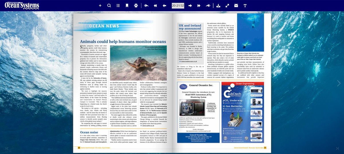 dmarch_info's tweet photo. Glad to see our last paper on animal-borne tags 🛰️🐢🐧 showcased in the last issue of OceanSystems Magazine! Thanks @IntOceanSystems for featuring our work!
Read more on p.20👉https://t.co/LnJ4uMRlHo
Paper👉https://t.co/A8uZfCJn9l
@MSCActions @H2020Projects @EU_H2020 #MOVEMED https://t.co/Bfu8wC2Vcp