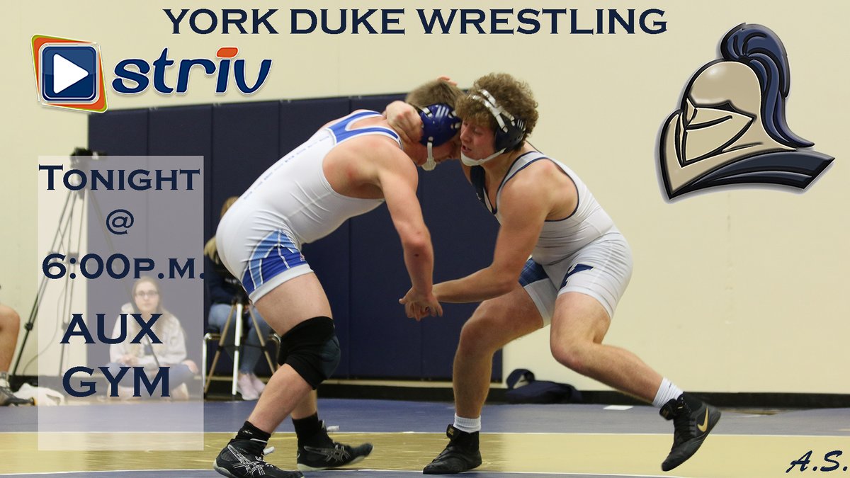 🤼‍♂️MATCHDAY🤼‍♂️#yorkdukes

🆚- <a href="/MilfordEagles/">Milford Eagles</a> // <a href="/SCougars/">Sandy Creek</a>

🕖- 6 pm 
📍- the AUX @ York High School
💻- striv.tv/channel/york/ 

<a href="/york_wrestling/">York Dukes Wrestling</a> <a href="/wrestlemilford/">Milford Wrestling</a> <a href="/strivsports/">Striv Sports</a> 

📸 - <a href="/andrewjs2021/">Andrew</a>