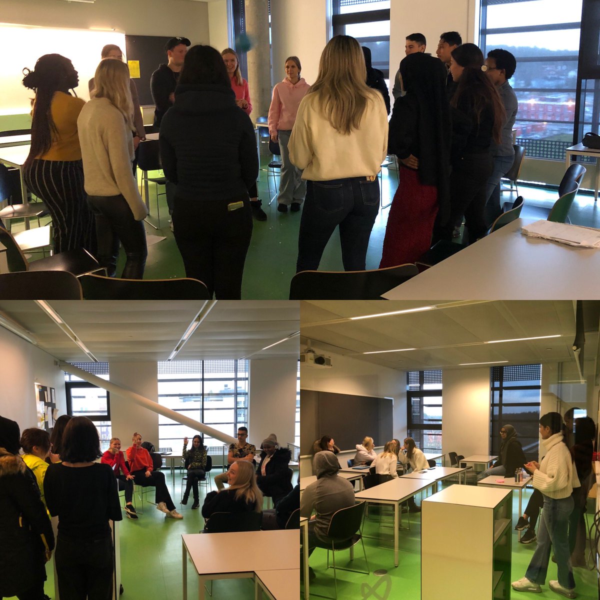 kollegerna's tweet photo. SA-treorna kör teambuilding med SA-ettorna i kursen Ledarskap och organisation. #vng https://t.co/c8XO0XPknr