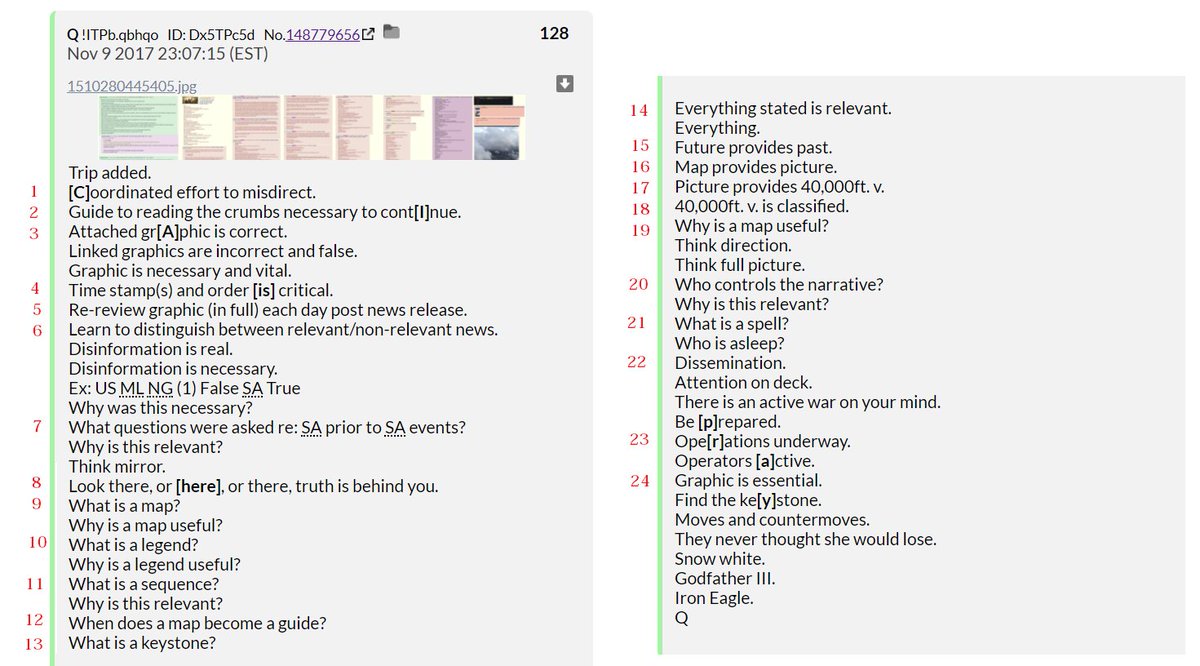 Q provided instructions to anons on deciphering his posts and interpreting news and current events to help us understand the ebb and flow of global events. I'll examine point by point (see the numbered comments) what Q said about reading his posts.