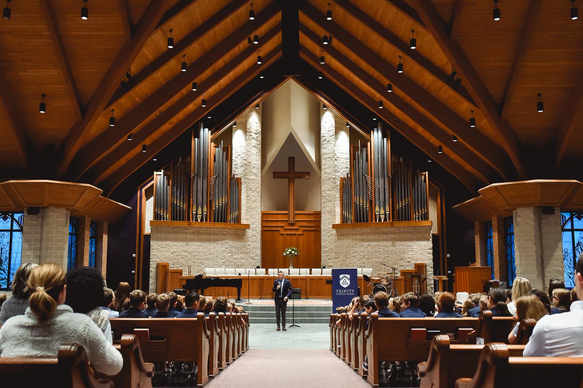 tcshouston's tweet photo. Each of our campuses begin each school day with Morning Assembly.  More than a time to practice Scripture memory and learn a hymn, this time together is an opportunity to encourage and edify our students in their walk with Christ. #truthbeautygoodness #tcsrocks #passionanddepth https://t.co/07s00UqAoX