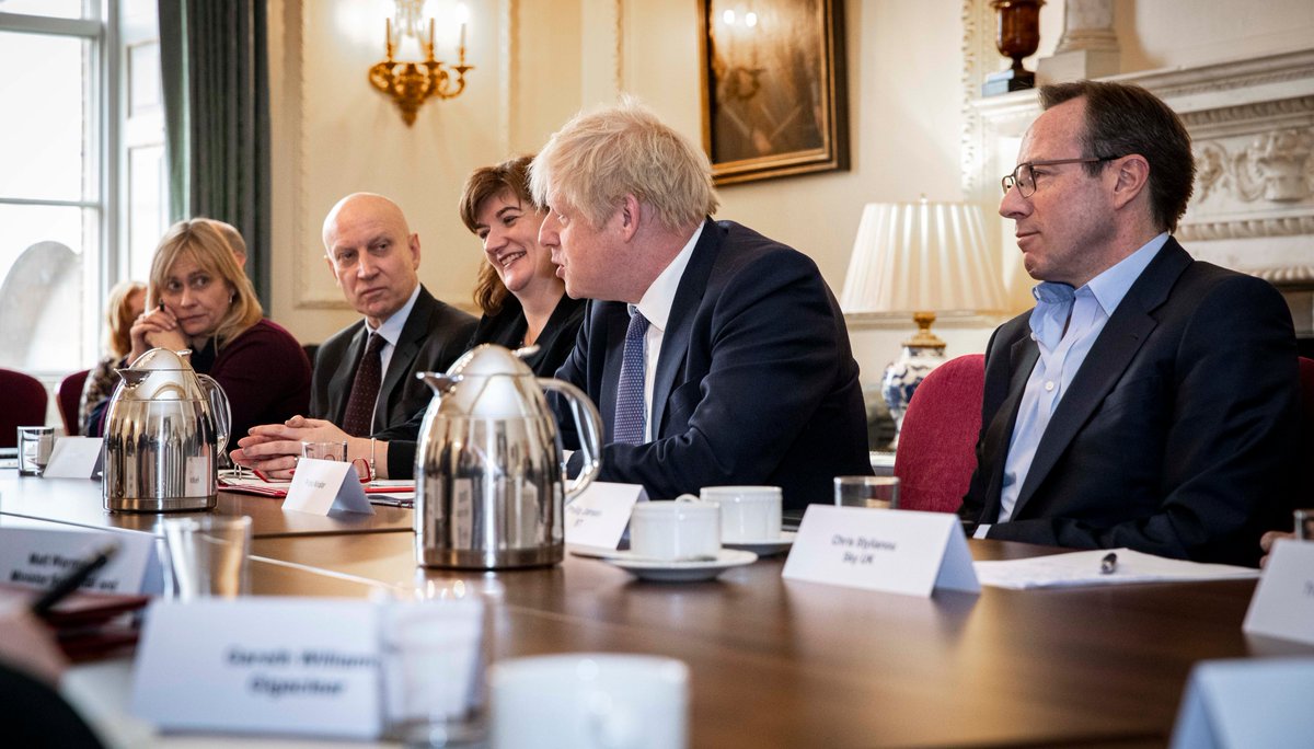 10DowningStreet's tweet image. "The British public deserve access to the best technology, which is why we’re rolling out gigabit broadband across the UK." — PM @BorisJohnson met CEOs of the UK’s major broadband network builders.