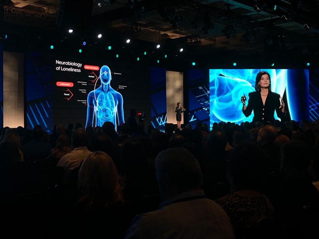 starkeyhearing's tweet photo. “One in five people with untreated hearing loss are lonely and, therefore, at risk of conditions like memory loss and heart disease. Yet, there’s a good chance that no one has asked them about their loneliness.” - @ArchelleMD #StarkeyExpo https://t.co/W605EPsO09
