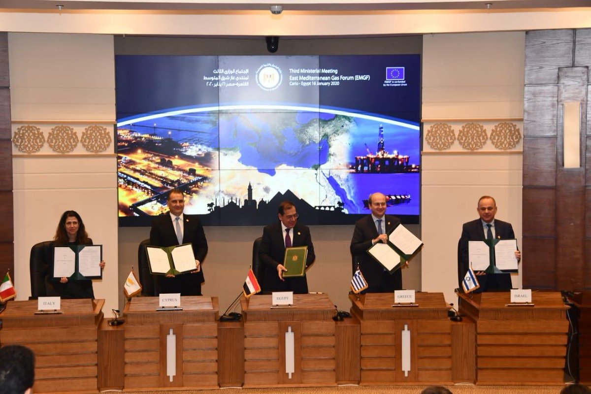 GLakkotrypis's tweet photo. Today’s initialing of #EMGF Statute is a testament to the Founding Members’ (#Cyprus, #Egypt, #Greece, #Israel, #Italy, #Jordan, #Palestine) resolve to overcome traditional rivalries and establish close #Energy collaboration among neighbours in the #EastMed. https://t.co/Lek3nhiIh0