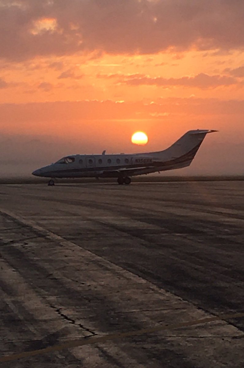 Today’s foggy morning provided a beautiful sunrise at the Flagler Exec Airport. The aircraft in the pic is a Beechcraft Beechjet #aviation