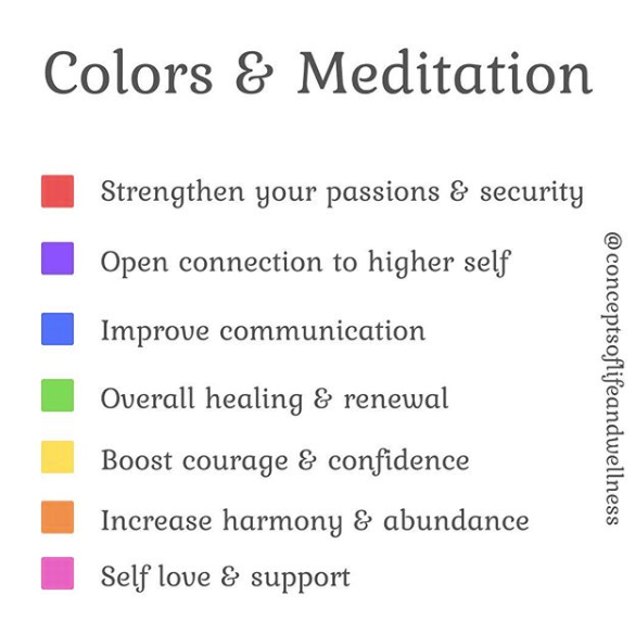 CWellnesss's tweet photo. Colors and meditation have a significant meaning. When I first started to meditate I would see bright colors and it actually scared me. I did some research and found that it is normal to see colors while meditating. #meditation https://t.co/OScEarww1U