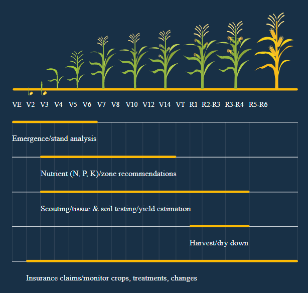 CartoCanada's tweet photo. Here is an example of drone use per growth stage (corn)
CartoCanada provides the @sensefly drone technology that adds value throughout the growing season, from emergency and early growth assessments through to pre-harvest yield prediction.
#agdrones #workingdrones https://t.co/UtHWLyk4A9