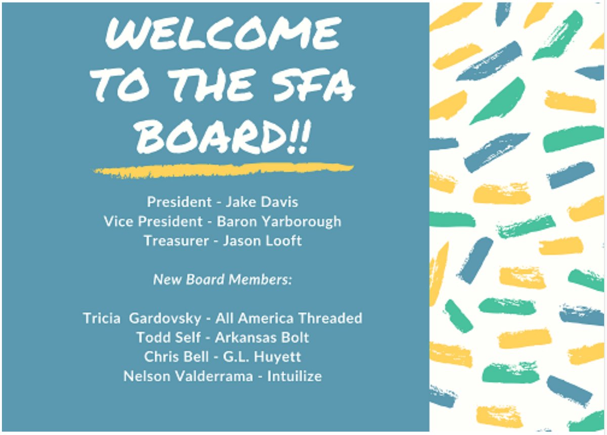 AATProd's tweet photo. So thrilled to have Tricia serving on the board of the @SouthWfastAssoc Looking forward to a fantastic 2020!
#fasteners #fastenernews #AATprod https://t.co/p6jRscp8pi