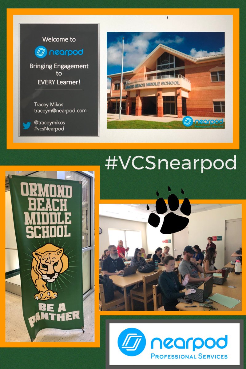 traceymikos's tweet image. Had a great time yesterday w/ the faculty 
@ Ormond Beach MS sharing ways #Nearpod can engage 100% of their students across the subject areas! There was laughter, excitement &amp;amp; ah-ha moments.  Oh &amp;amp; they 💙💙 #TimeToClimb! 🙌🎉
#vcsNearpod 
Tks @OBMSMedia for inviting me out! 🤗