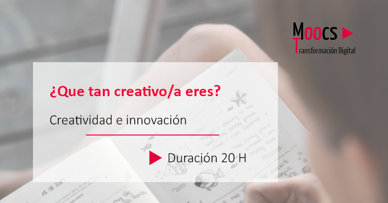 Alternativas y soluciones originales en el entorno digital y tecnológico con este mooc gratuito de 20 h. de <a href="/redpuntoes/">Red.es</a> sobre #Creatividad e #Innovación ¡Plazas limitadas! Inscríbete aquí ▶️ bit.ly/30cTTx8
#CrearFuturo #FSE #FormacionContinua