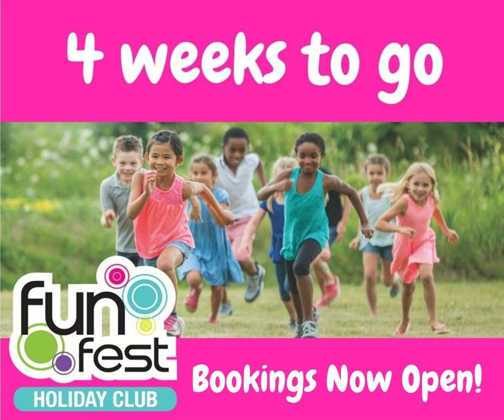 FunFest_Luton's tweet photo. Only 4 weeks to go until we're back! If you haven't already booked, make sure you don't miss out!
Book Now!
https://t.co/tRRYmB4zlM
#Funfest #Luton #Halfterm #Holidays #choosefun #lutonparents #clubsinluton #sports #artsandcrafts #lutonactivities #thingstodowithkids https://t.co/Xv5JhXdF1y