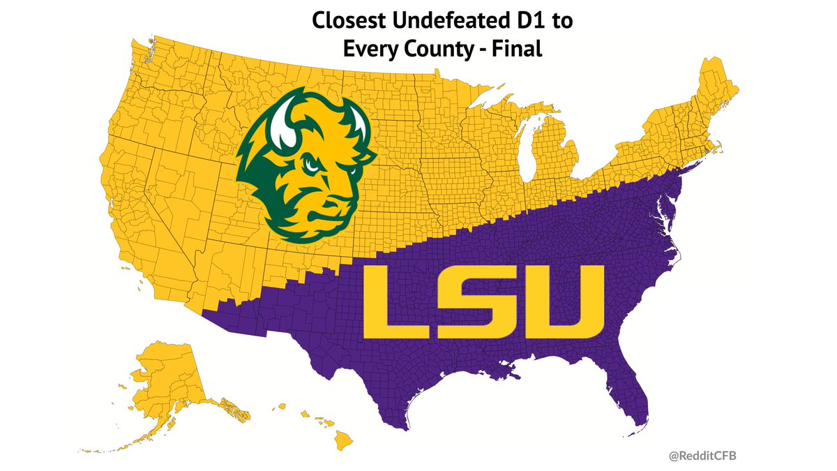 RedditCFB's tweet photo. Your final D1 #UndefeatedMap for the 2019 season: https://t.co/cIm70s5k0d
