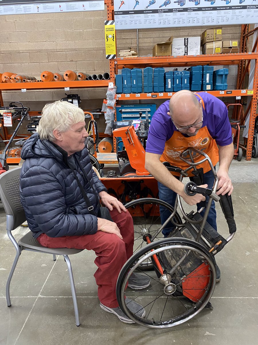 Shout out to Gio and Candace for doing the right thing and taking the time to help repair this gentleman’s wheelchair!!! Way to go guys!!!