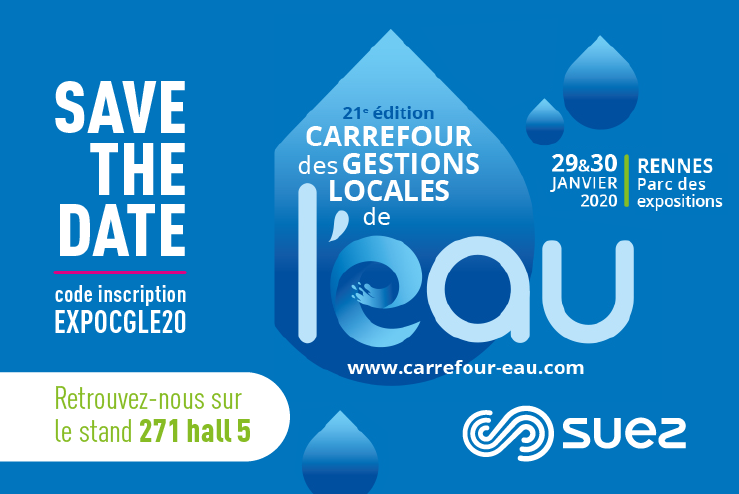 audouinc's tweet photo. 💧comme chaque année ce sera un grand plaisir de vous retrouver les 29 &amp; 30 janvier au carrefour des gestions locales des l'eau #CGLE à Rennes #EmojiBZH avec les équipes régionales et nationales de @suez https://t.co/jPOGWatviO
