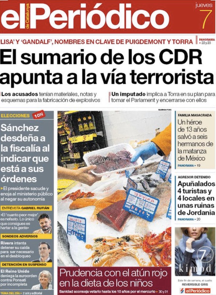 torrents_d's tweet photo. Oleada de explosiones.
Torra planeó tomar el parlament.
Los CDR reportaban a Puigdemont.
Apunta a la vía Terrorista.
El relat que el MHP @QuimTorraiPla condemnés la violència s’escoltava des de Madrid i des de Catalunya. I ara què? Algú condemnarà les portades del diaris? https://t.co/JFXBJX7zty