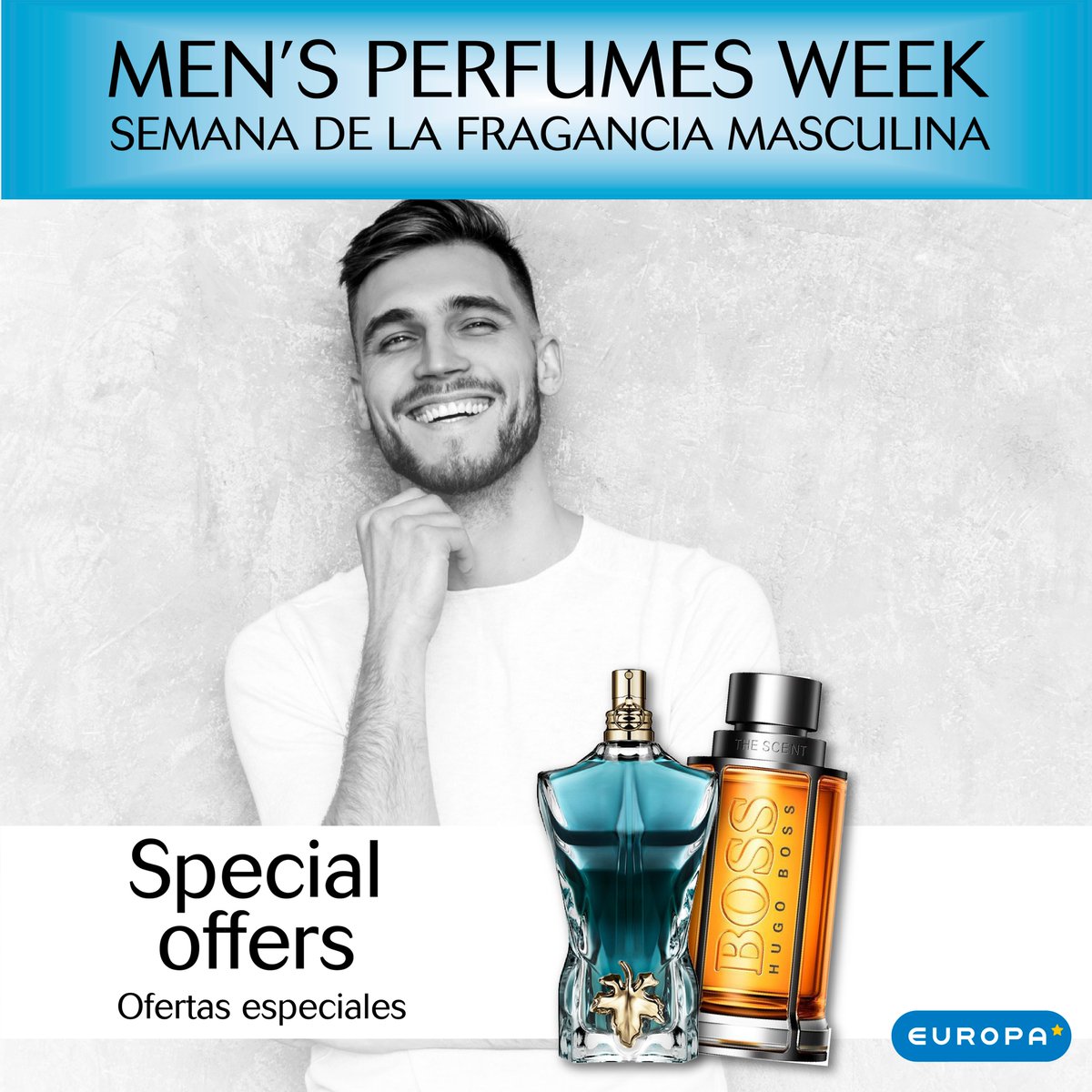 peuropa's tweet photo. En Perfumería Europa ésta es la Semana de la Fragancia Masculina 🎩👔. Pásate por nuestras tiendas a conocer la selección de ofertas especiales que te hemos preparado! https://t.co/unsZ6MEqAR