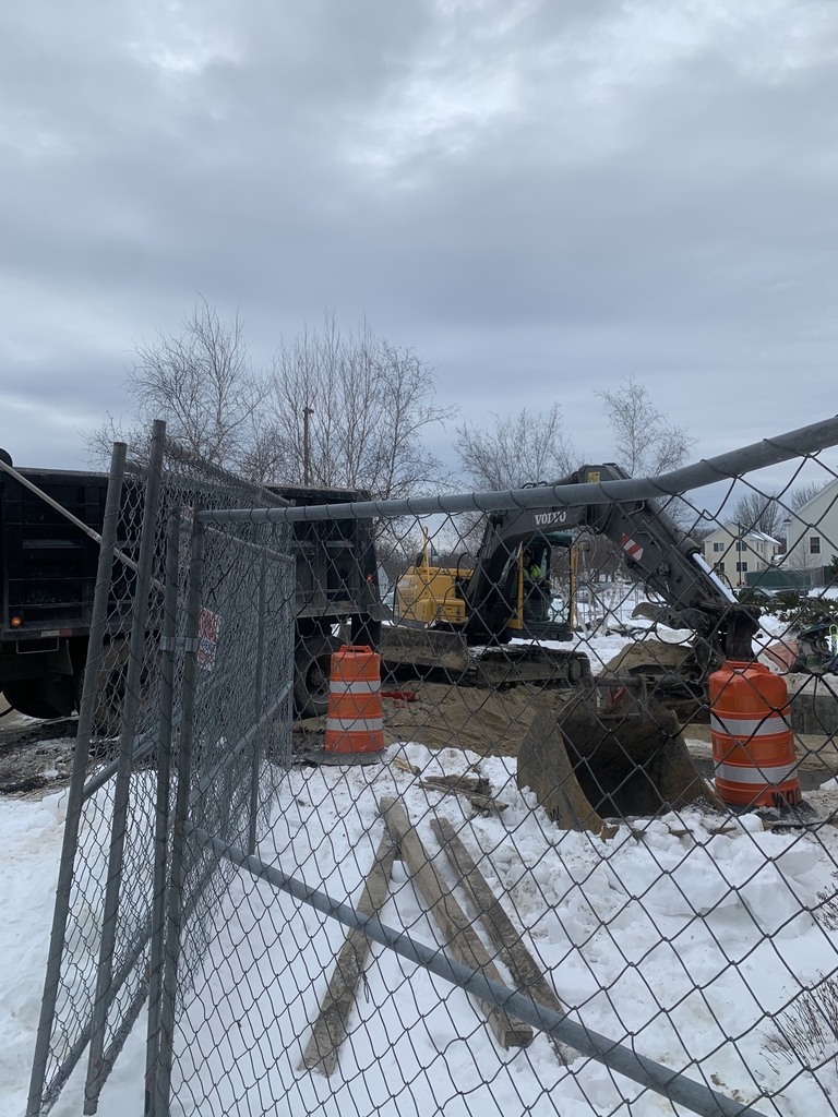 YarmouthRowe's tweet photo. There is a lot of action happening on the construction project! The kitchen expansion in front of the school is well underway. Stay tuned for more developments for the main addition out back. #blanecaseyconstruction #rowelearns https://t.co/1FtW9vvVhJ