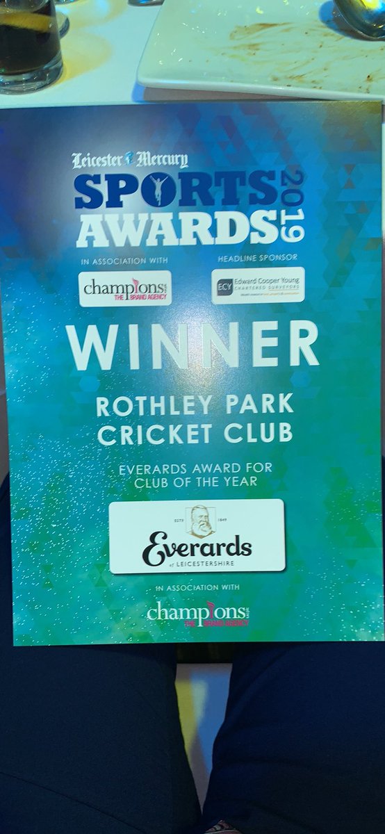 It’s official we won!!! The 2019 Leicester Mercury Sports Awards 2019 Club of the Year.... Well done to all members of the club, playing and non playing, such a fantastic achievement for the club 🏆🥇#LMSA2019