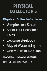 MissBizzPlays's tweet photo. Odd. The #ESO #Greymoore physical CE is actually and upgrade and does not include the base game! https://t.co/OUi8p5dGXK