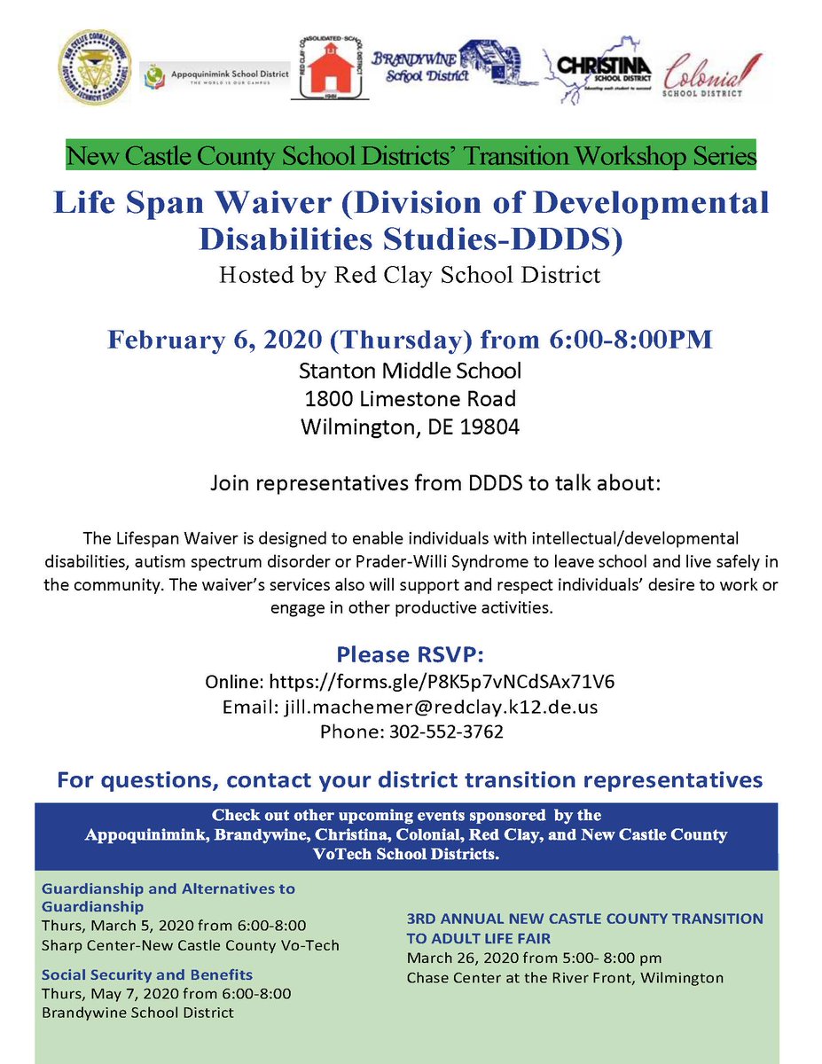 RCSpecServices's tweet photo. TONIGHT! Parents come learn about preparing your child to live a safe, fulfilling and independent life in our community through the Life Span Waiver! February 6th from 6pm-8pm at Stanton Middle School.  #weareredclay #DETransition @redclayschools @teamredclay https://t.co/aYFWfVLExj