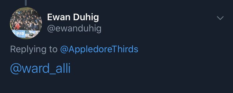 AppledoreFC1912's tweet photo. @ewanduhig Congratulations on being the first to correctly guess the player. Your prize is an autograph from the man himself, he will hand-deliver shortly. #WARDBACK #COYF π§‘ https://t.co/0xKGDZmu4v