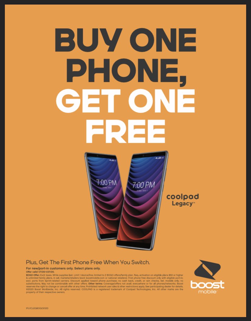ewbyboostmobile's tweet photo. Buy 1 Coolpad Legacy @ $79.99 or get it FREE when you switch and get another Legacy absolutely free when you port or activate another line! That’s up to $300 in SAVINGS! #bestvalueinwireless
*participating locations*while supplies last*restrictions may apply*see store for details https://t.co/4gzlfLemAp