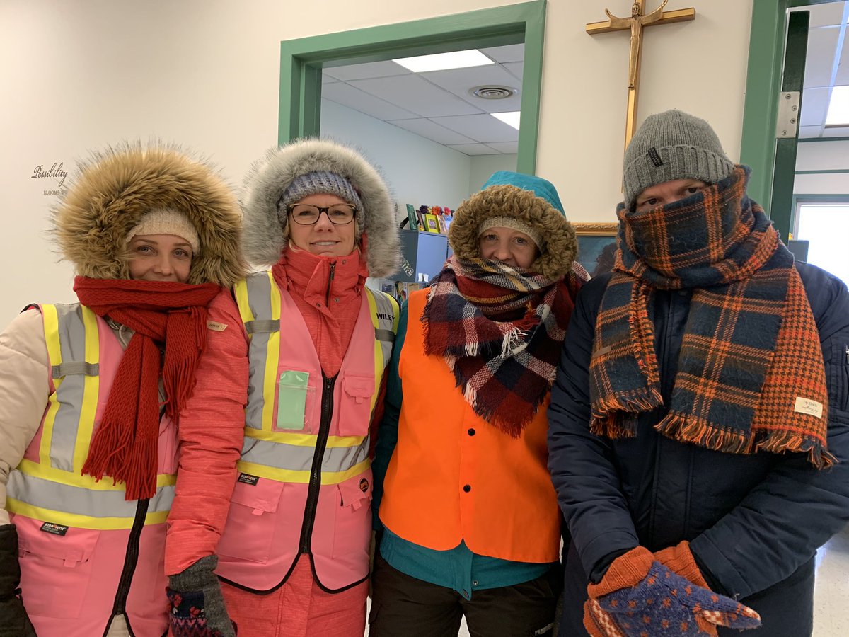 The Ecole Notre Dame supervisors...battling the cold weather!!🥶