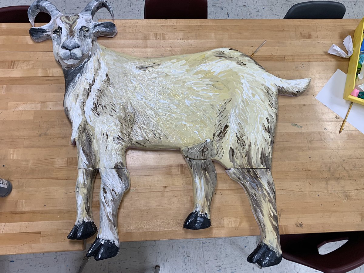 LHSGenerals_Art's tweet photo. Did you paint a goat today? Go see the theatre’s production of Joseph! You’ll get to see this guy in action. #lafayette #theatre #artteacherstuff https://t.co/RQCNvCRXqr