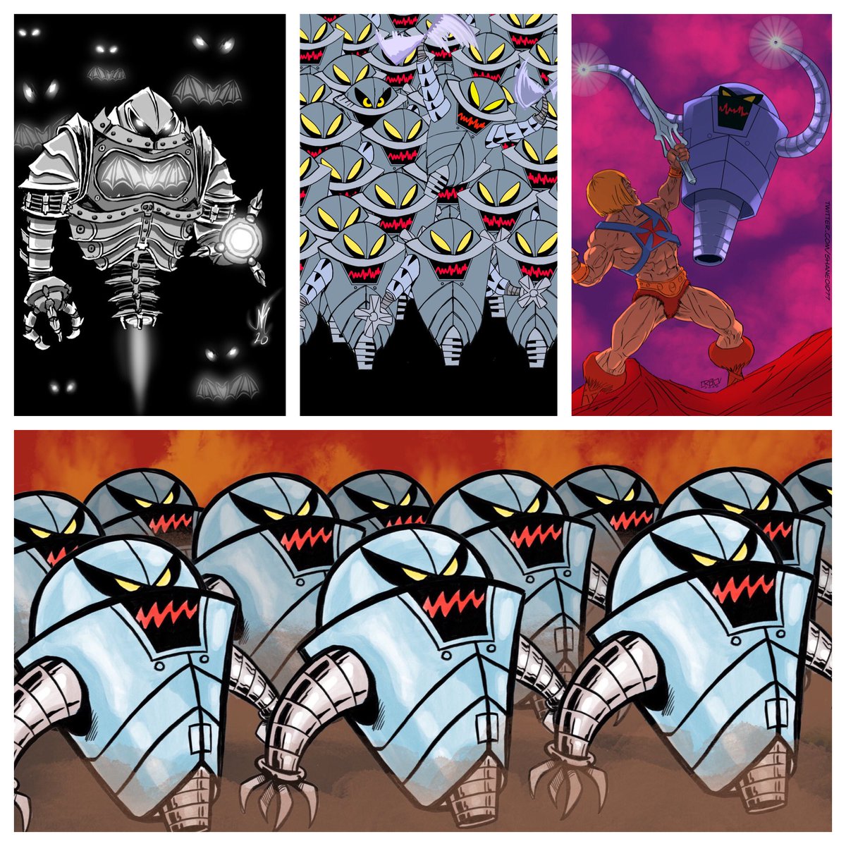 MOTUdrawing's tweet photo. Here are our first 4 💥Hover Robot Entries! ⚔️💪
#motudrawingchallenge #hoverrobots #heman #skeletor #motu #mastersoftheuniverse https://t.co/yO6pSW9c7I