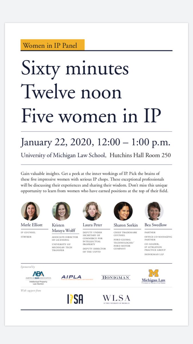 aba_ipl_wip's tweet photo. The ABA-IPL Women in IP Law Action Group (WIP) has put together a phenomenal panel. Details are below. https://t.co/vWynQU6nWG