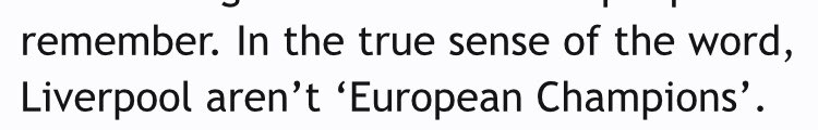 classicbluemoon's tweet image. “In the true sense of the word, Liverpool aren’t European champions”
Interesting. But, in a much truer sense, they are.
#ChampionsLeague #lfc #mcfc #jrbagain