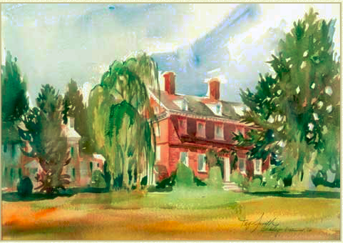 ArtistKaySmith's tweet photo. Berkeley Plantation, Charles City, Virginia. The plantation dates from 1636. Home of Benjamin Harrison, signer of 
the Declaration of Independence and his son William Henry Harrison, president of the US who was born at Berkeley in 1773.
https://t.co/qkI3ceLvru #watercolorartist https://t.co/pgyshe4Oms
