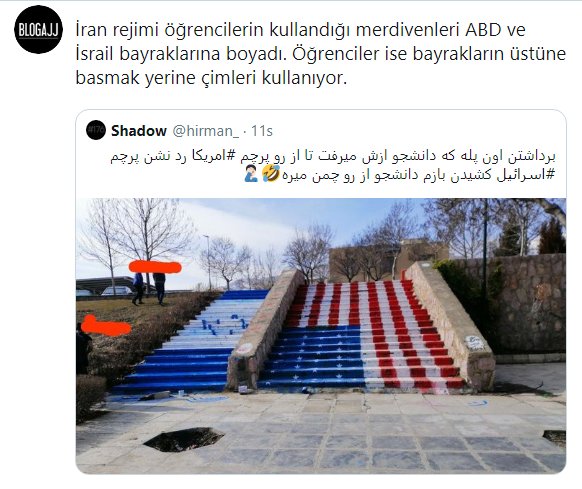 blogajj's tweet photo. İranlı öğrenciler bayrakların üstüne basmak yerine çimleri kullanıyor. | #iran #abd #israil #barış #savaşvebarış #students #usa #israel #israeli #follow #sanat #art #SiguemeYTeSigo #karnepaylasmiyorum #相互フォロー #PeaceAndLove #MucizeDoctor #biryolvar #karnepaylasmiyorum | https://t.co/HiLf1WAxnd